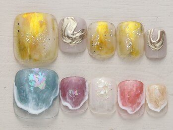 ネイルミックス イオンモール水戸内原店(Nail Mix)の写真/フットネイルはオフ無料5990円！毎月新作デザイン♪ニュアンス～かわいいまでお任せ下さい☆/水戸内原