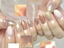 ニュアンス秋ネイルミラーネイル
