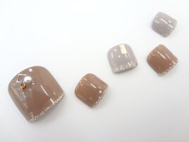 ワンカラー×ラメライン