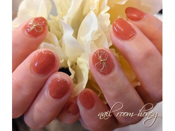 ハニー(honey)/赤茶ブラウン&リボン