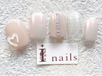 アイネイルズ 梅田店(I nails)/ぷっくりハート韓国￥7700