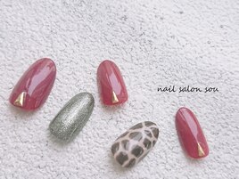 ジラフ柄ネイル