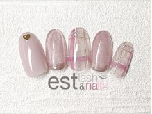 エストラッシュアンドネイル 銀座店(est lash&nail)/チェックハートホロネイル