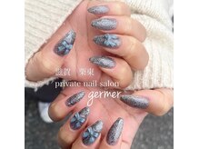 ジェルメ(germer)/グレーのラメにグレーのリボンで