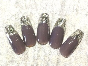 仙殊/ガラスフレンチネイル