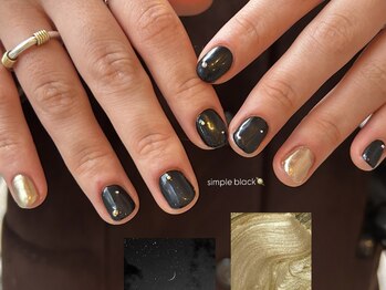 ガレージネイル(GARAGE NAIL)/black×gold