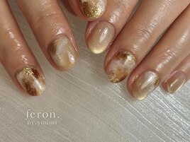 秋のはちみつニュアンスネイル