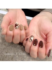 バレンタインチョコハートネイル