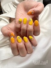 ヒールネイル(heal nail)/orangeからyellowグラデーション