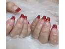 赤フレンチネイル