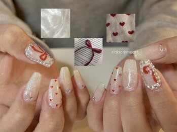 ガレージネイル(GARAGE NAIL)/リボン×ハート