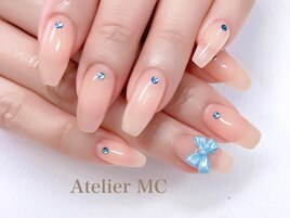 リボン+ストーン　シンプル