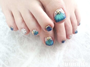 サンネイルズ(sun nails)/フット6本アート