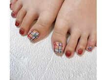 アトリエ グリッター(atelier glitter)/チェック柄秋ネイル