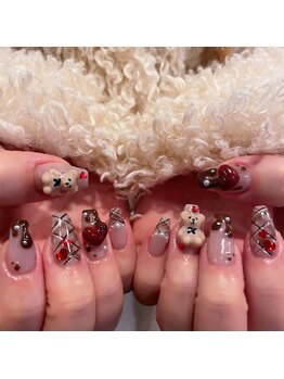 バレンタイン チョコネイル