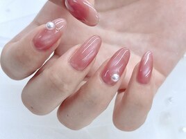 透け感マグネット×パール