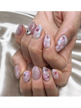 ヒトミネイルズ(Hitomi Nails)/桜ネイル