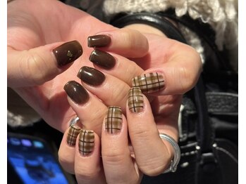 ザネクストキタホリエ(The Next...kitahorie)/チェック ブラウンネイル