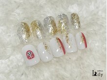 ネイルアンドアイ リリー 住道店(Lily)/ショートネイル☆お正月ver.