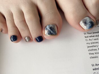 ブランネイル(blanc nail)/navy foot*