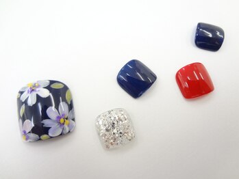 ネイルサロン クイール 小山店(NAIL SALON QUILL)/ワンカラー×フラワーアート
