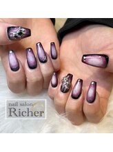 エスフィーネイルサロン リシェル(Esfy nailsalon Richer)/BLACK×PINKネイル