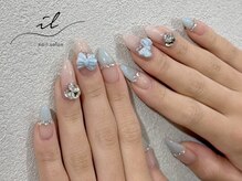イル 神戸店/リボン×ガーリーネイル
