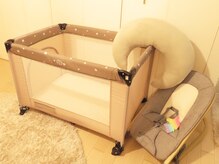 よもぎ蒸しのお客様限定ベビーベットバウンサーも完備しています