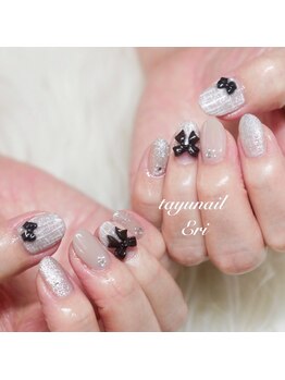 たゆ ネイル(たゆnail)/パラジェル冬のリボンネイル