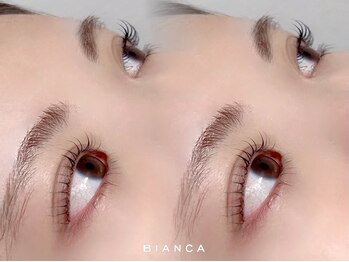 ビアンカ 栄店(Bianca)の写真/【うるっと瞳が映える♪】”韓国風”束感仕上げも好評☆まつげパーマ上¥4400★上下¥5500☆眉WAXセット¥9900