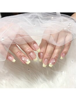 アンジェネイル(Ange nail)/黄色フレンチ