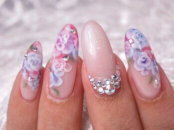 トータルビューティーアンドアズフローラ(Total Beauty & a`s Flora)/3Dフラワーウェディングネイル♪