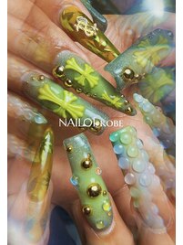 春クロムパーツ海外ネイル