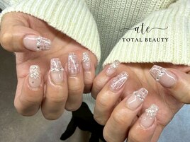 ピンクツイードネイル