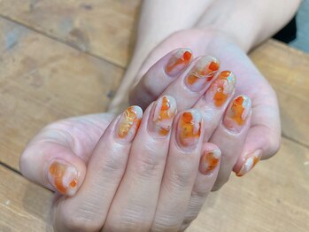 アトリエ ツメ(atelier TsuMe)/ニュアンスアート/オレンジ