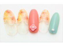 ネイルサロン ブランアンジュ(Blanc Ange)/ニュアンスフラワ－