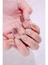 ラルネイル 大宮(Lull. nail)/＊秋色ヌーディー＊天然石＊