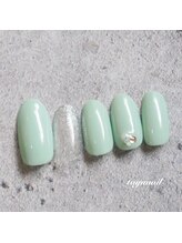 たゆ ネイル(たゆnail)/爽やかグリーンラメネイル
