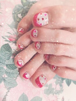 ネイルサロン パピリオ(Nail Salon papilio)/ガーリーフットネイル♪