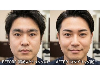 Winsome新宿店【メンズアイブロウ/眉毛/脱毛/毛穴洗浄/ホワイトニング/ヘッドスパ】の写真/メンズ専門!黄金比から導く垢抜け眉毛☆顔の骨格を活かして、モテ顔・好印象プロデュース◎メンズ顔脱毛も