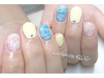 ネイルサロン キリグ(KILIG)/デニム＆フラワーネイル