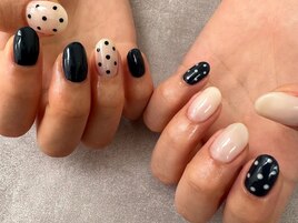 ガーリードット柄