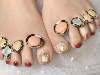 マイネイル(M.nail)の写真/足を出すこれからの季節に向けて♪M.naiのlフットネイルで足元からオシャレを演出☆お得なクーポンもあり◎
