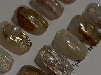 and w/Laque mini/*鉱物ニュアンスネイル*