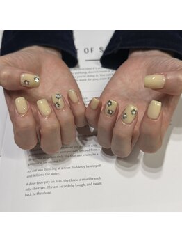 シアン(cyaan)/バターイエロー×フラワー