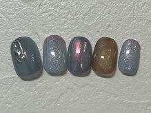 アイ ネイルズ 天神店(I nails)/くすみblue&pink ¥8300
