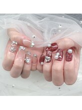 シュシュ(Chou Chou)/Silver × Wine glitter