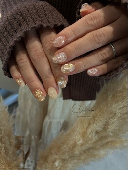 Clarineu　private nail salonの写真/《SNSで話題》入手困難なenoiで叶える圧倒的透明感◎オフィス浮きしない上品な輝きで、大人可愛い指先へ＊