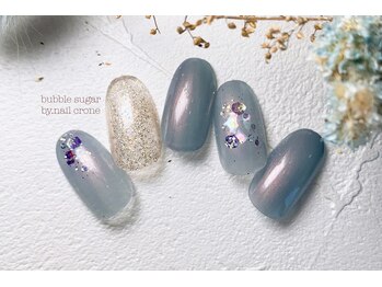 バブル シュガー バイ ネイルクローネ(bublle sugar by.nail crone)/透け感シェルネイル