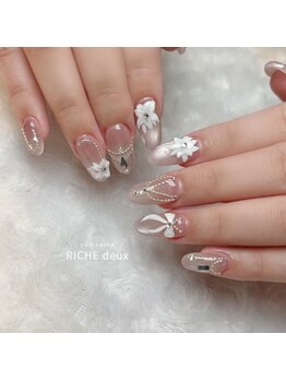 リッシュ ドゥ(RICHE deux)/成人式お花ネイル